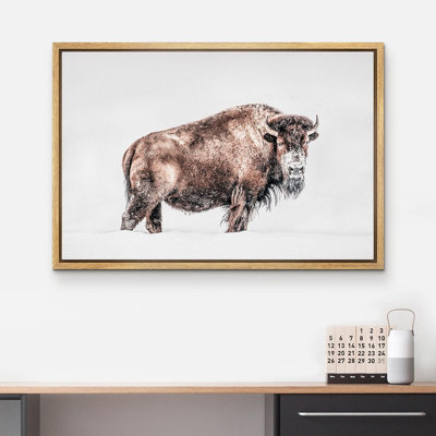 Cow " Brown Bison In Snowy "