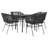 Patio Dining Set With Cushions Poly Rattan Glass-749656523-749656522-749656551