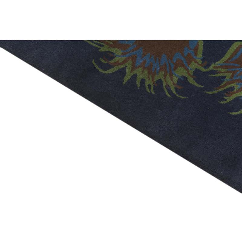 Tapis carré bleu marine Otto