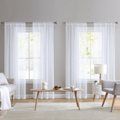 Solid Sheer Rod Pocket Curtain Panels
