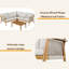 Ensemble de coin de patio 4 pièces en bois d'acacia et corde, structure robuste