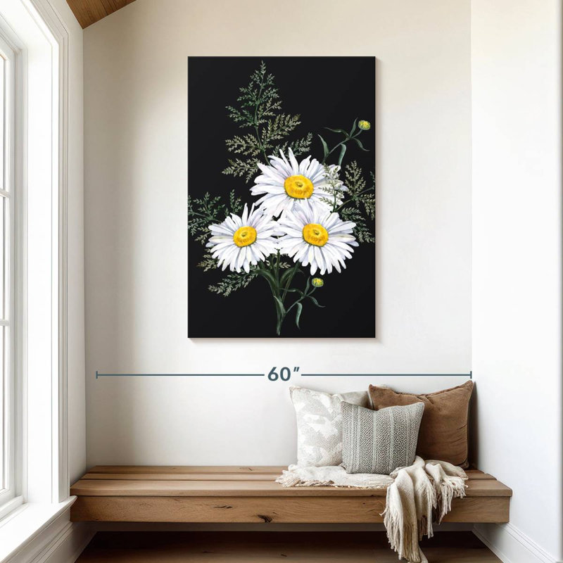 Daisy Bouquet On Black, 45" H x 30" W