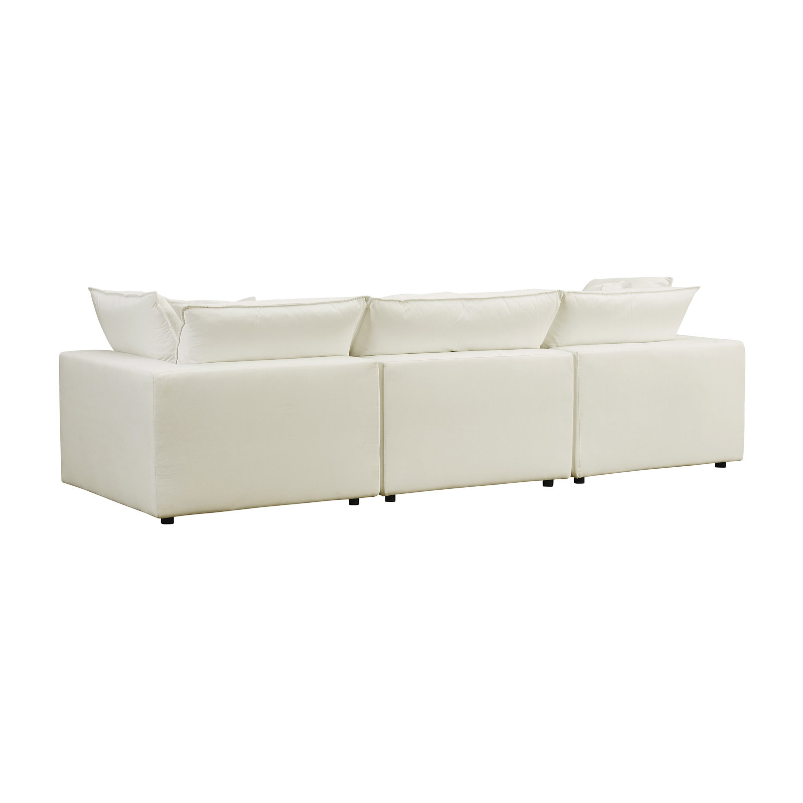Ellaria 120" Modular Sofa, Ivory Polyester Blend