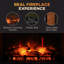 Foyer électrique encastrable 27 po, foyer encastré rétro avec flamme de bûche réaliste, télécommande et luminosité réglable