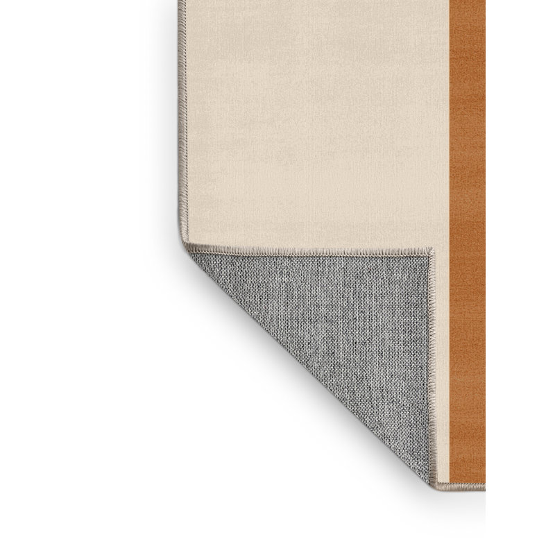 Tapis beige moderne lavable à la machine Melton - Reliure beige, 3x5
