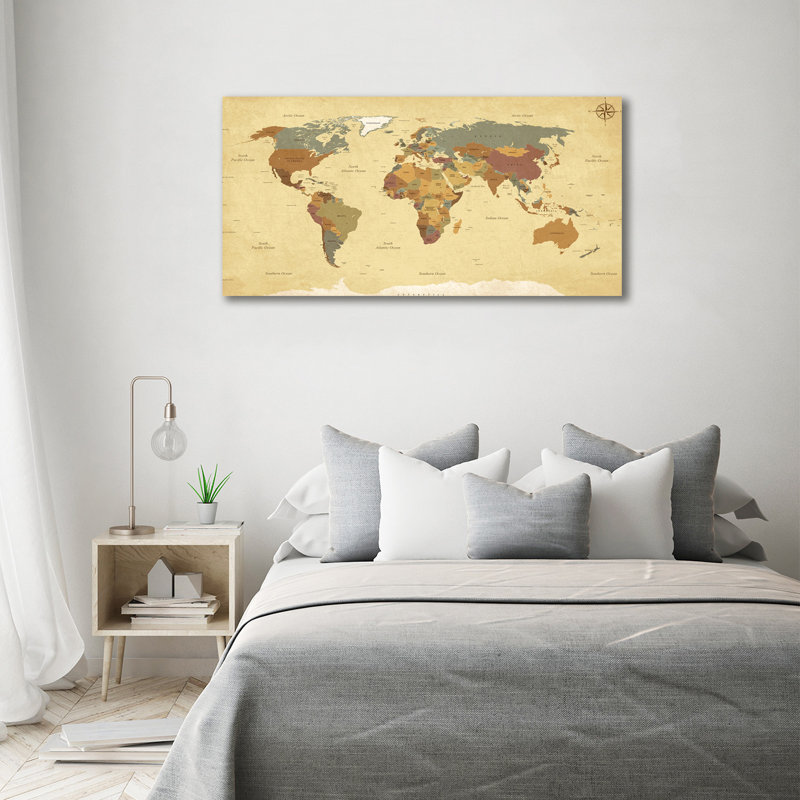 Political Map - Wrapped Canvas Print