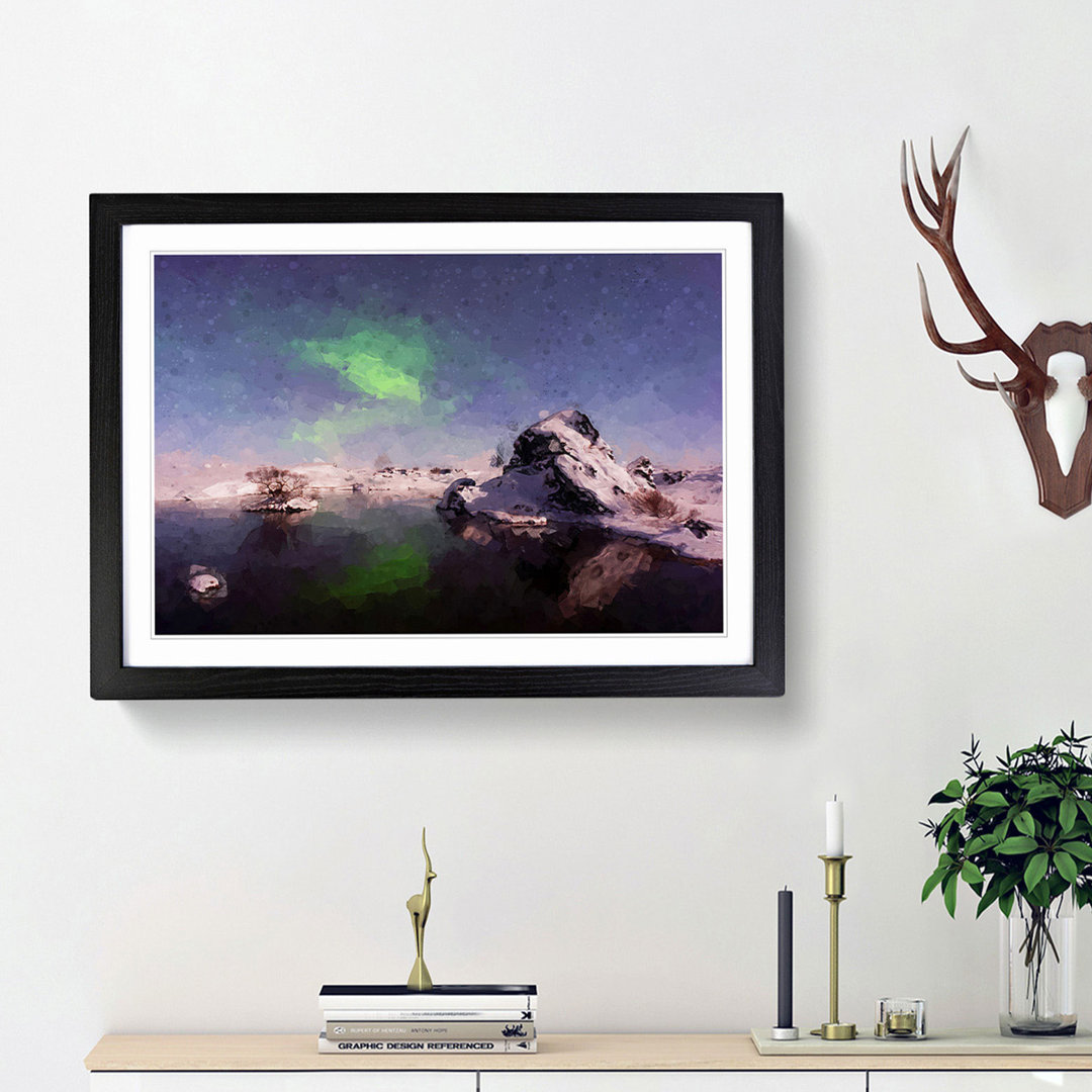 Northern Lights Aurora Borealis in Abstract - Picture Frame Graphic Art Print