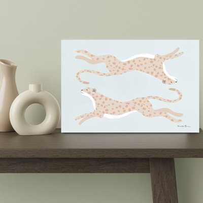Art mural pastel guépard contemporain
