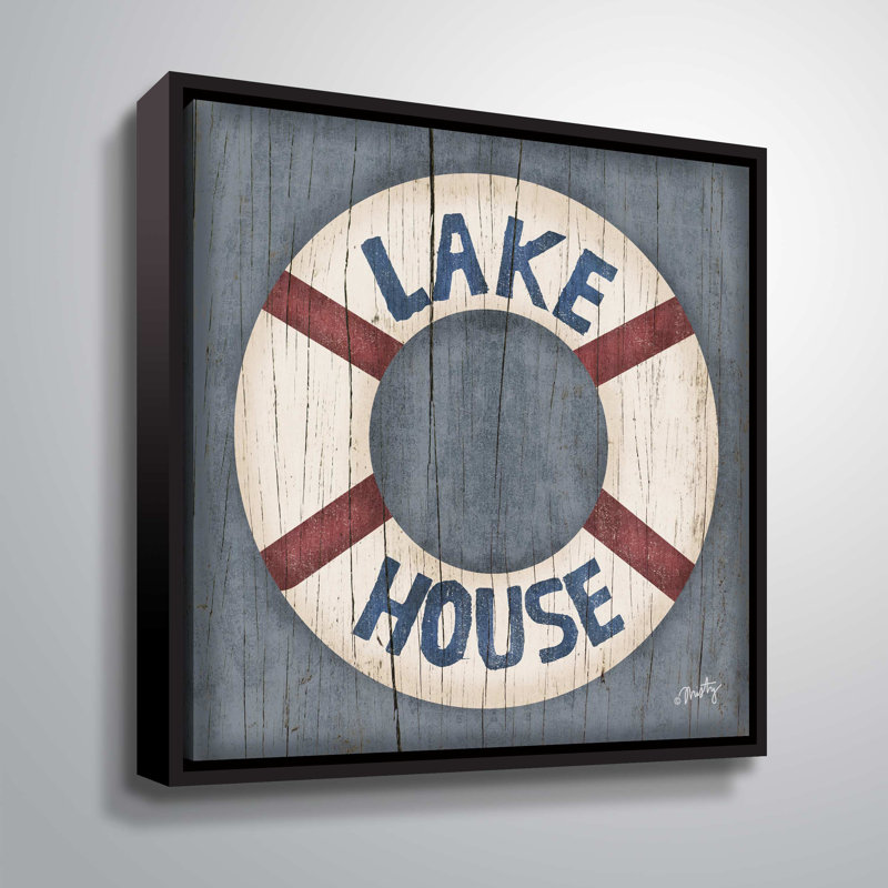 Lake House - reproduction d'art textuel, H 24 po x l 24 po x P 2 po, Cadre flottant
