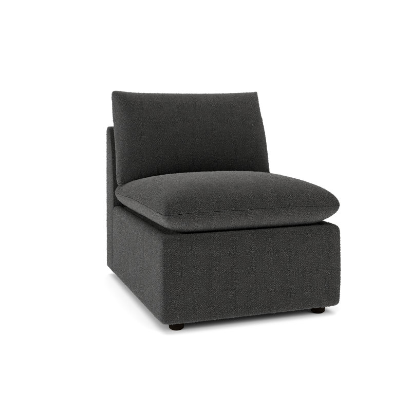 Fauteuil modulaire rembourré Kallie, Fumée Davis