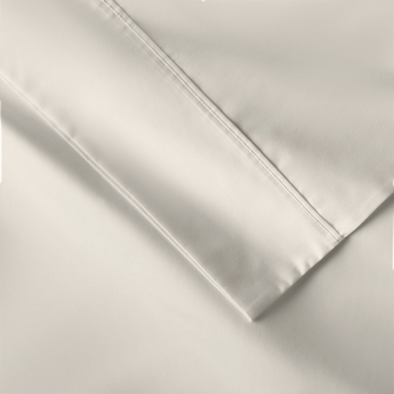 Danfield Cotton Sateen Pillowcase Set, King, Ivory