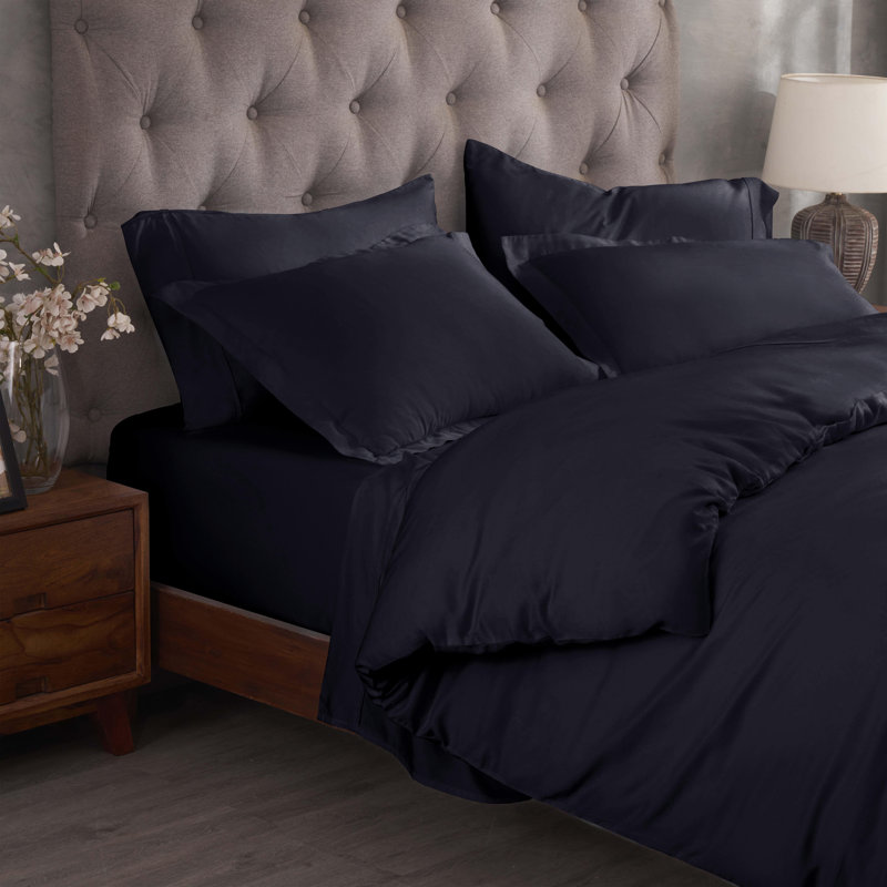 Mitchell Egyptian Cotton Blend 300 Thread Count Solid Duvet Cover Set With Pillow Shams, Gold