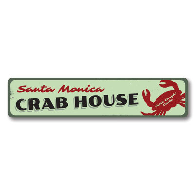 Fresh Crab Caught Daily Aluminum Sign
