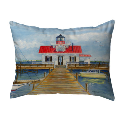 Marshes Lighthouse Outdoor Throw Pillow