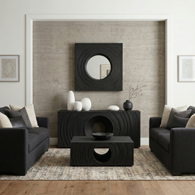 Table basse Void, pierre noire