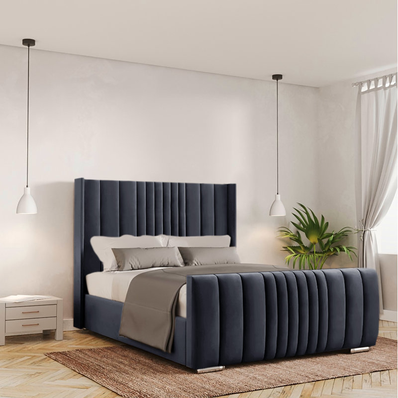Bastin Upholstered Ottoman Storage Bed, Charcoal, Double (4'6)