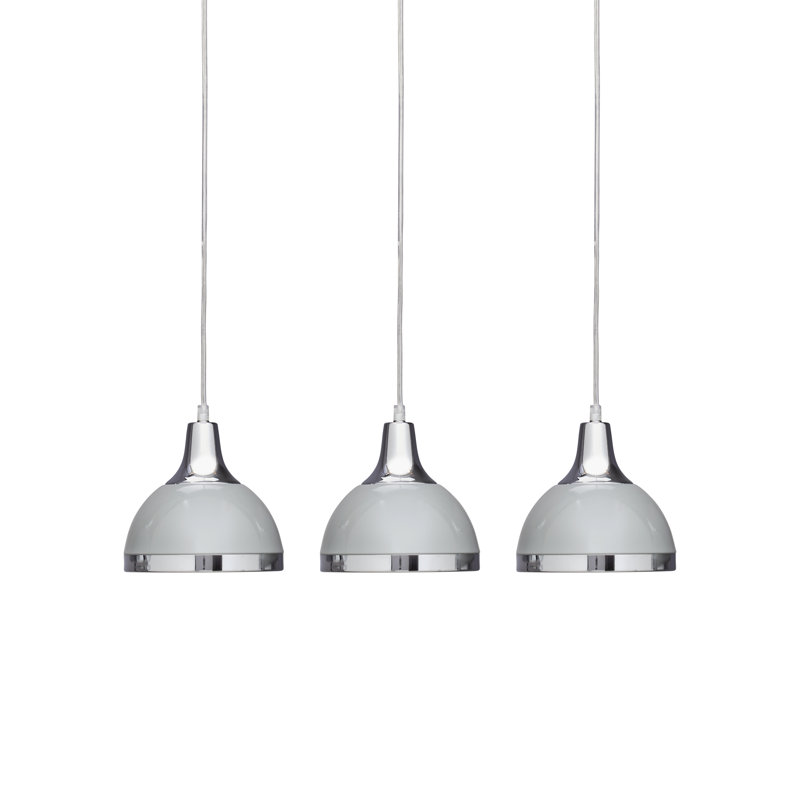 Elnora 3 - Light Chrome Kitchen Island Pendant, Flint Grey