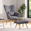 Hraztan Velvet Armchair with Footstool-343012957