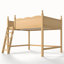 Lit mezzanine double peu encombrant, rangement en bois aggloméré moderne pour la maison