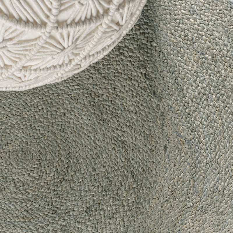 Tapis rond en jute gris tressé Ronke Zara, Rond 6 pi
