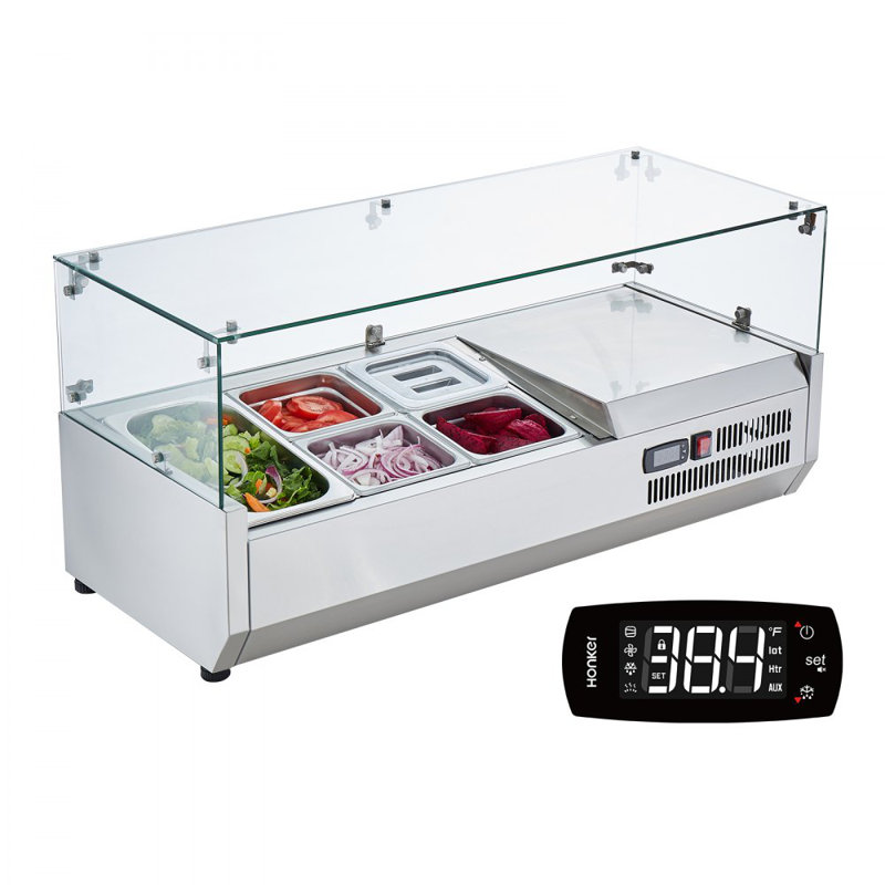 Station de préparation de condiments réfrigérés, station de condiments réfrigérés de comptoir de 130 W