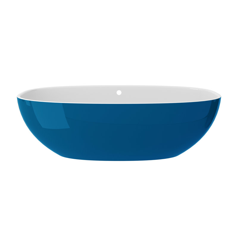 Barcelona Freestanding Soaking Bathtub, Brilliant Blue, 70" L x 34" W