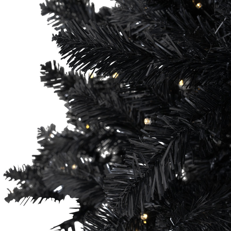 Arbre de Noël artificiel noir pré-éclairé, 7,5 pi