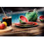 Watermelon Earthenware Beverage Dispenser