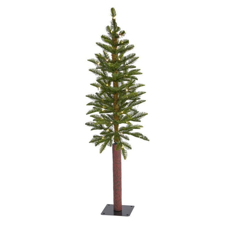 Arbre de Noël artificiel pin vert avec lumières claires, H 4 pi