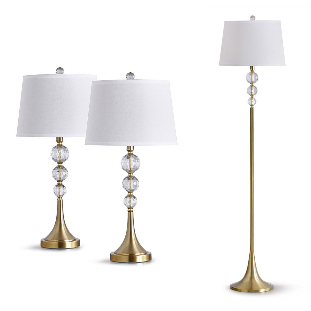 Bernaldo 61'' Traditional Floor & Table Lamp Set Rosdorf Park Base