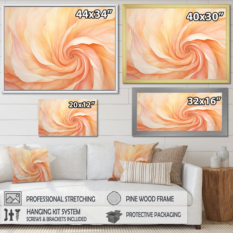 «Lincolnton - Abstract Spirals», art mural, H 24 po x l 32 po x P 1 po, Toile avec cadre flottant noir
