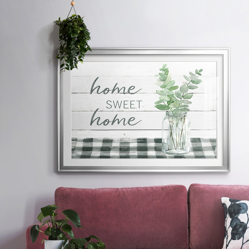Eucalyptus Home Sweet Home, H 30 po x l 44 po x P 1,5 po, Argent