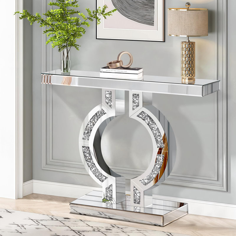 100cm Glass Top Console Table