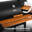 Barbecue au charbon Royal Gourmet de 28 pouces avec tablettes latérales en bois noir