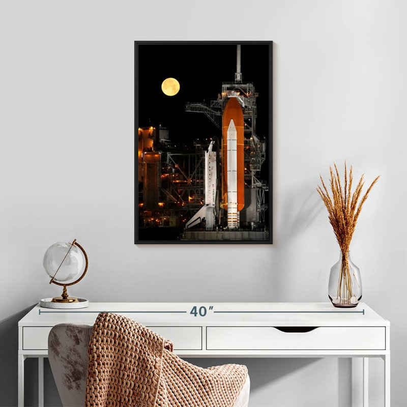 Navette spatiale Discovery, Cadre flottant noir, 17 po x 25 po