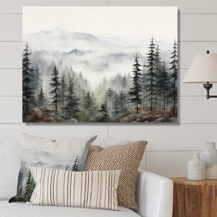 " Pine Tree Misty Mountain II " on Canvas
