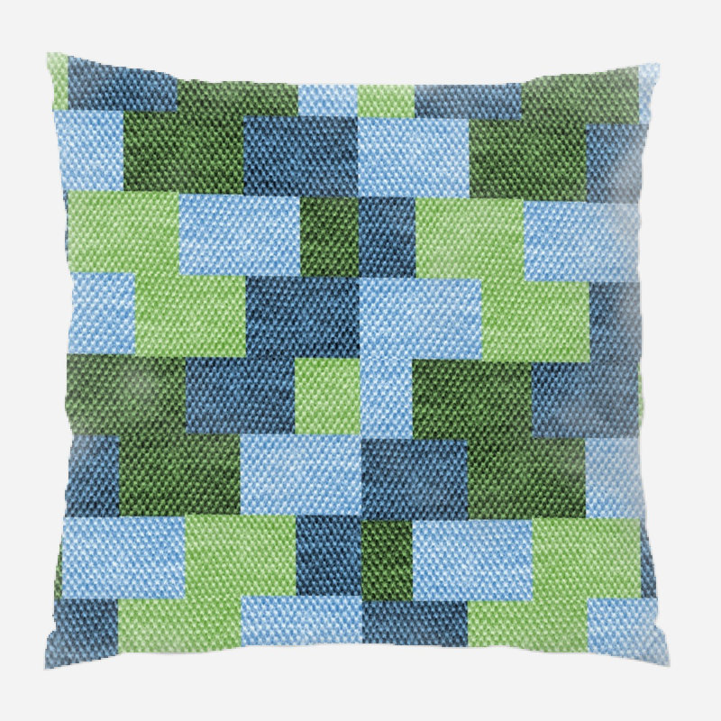 Fabric Geometric Microsuede Reversible Throw Pillow