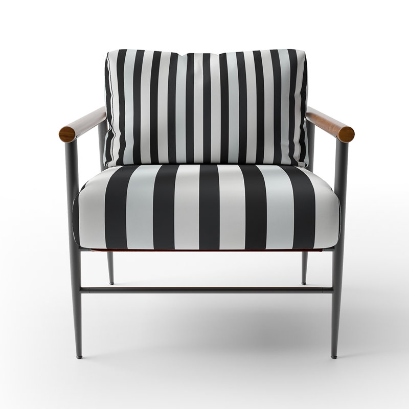 Fauteuil d'appoint rembourré Euris - noir et blanc Euris