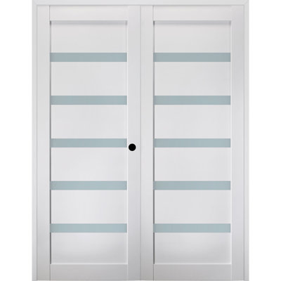 Paneled Wood and Glass Prefinished Leora Door
