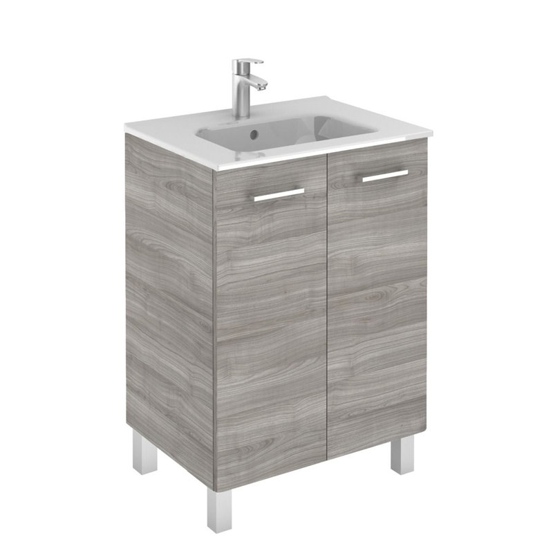 Sandy Gray 24'' Single Bathroom Vanity with Ceramic Top