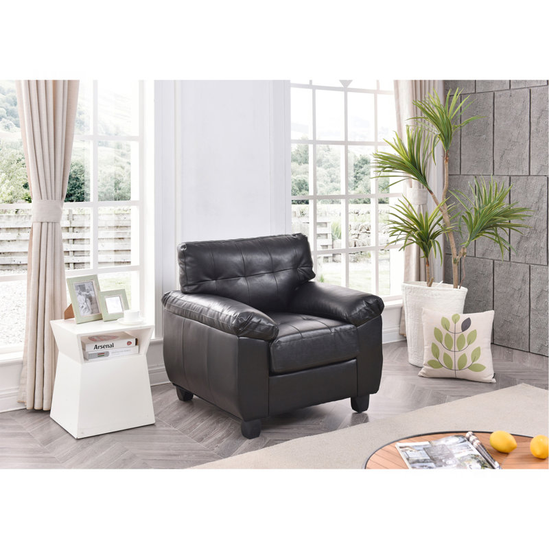 Fauteuil confortable noir confortable, idéal pour la lecture, Black