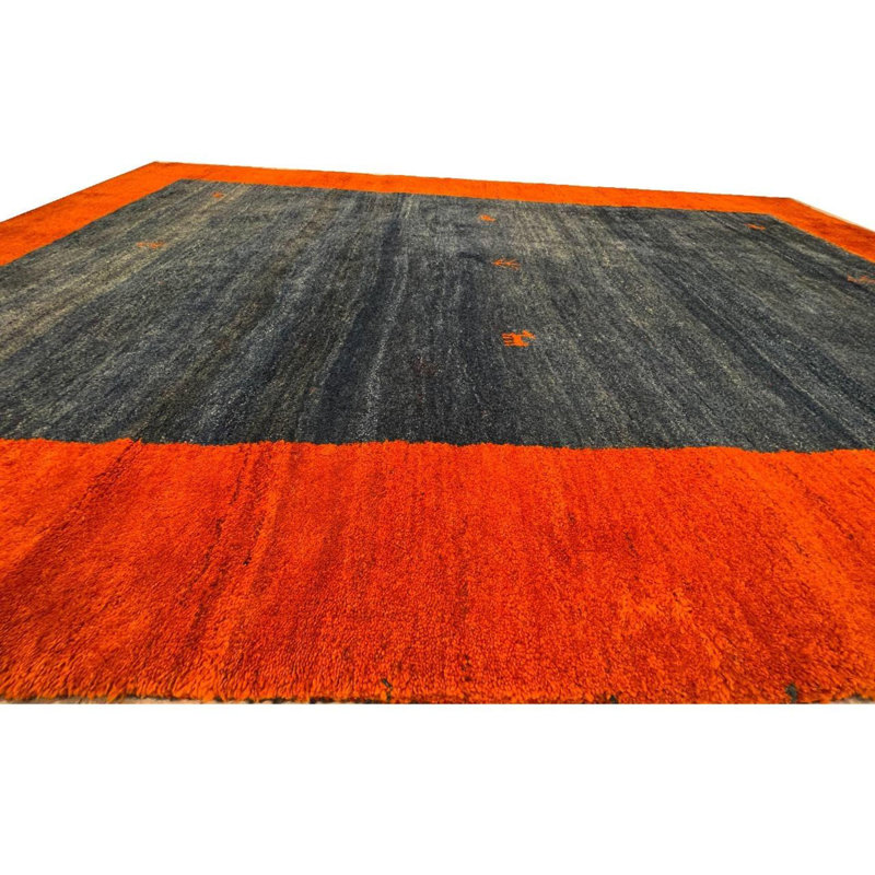 Canvello Handmade Blue Genuine Gabbeh Rug - 6'4" X 9'6"