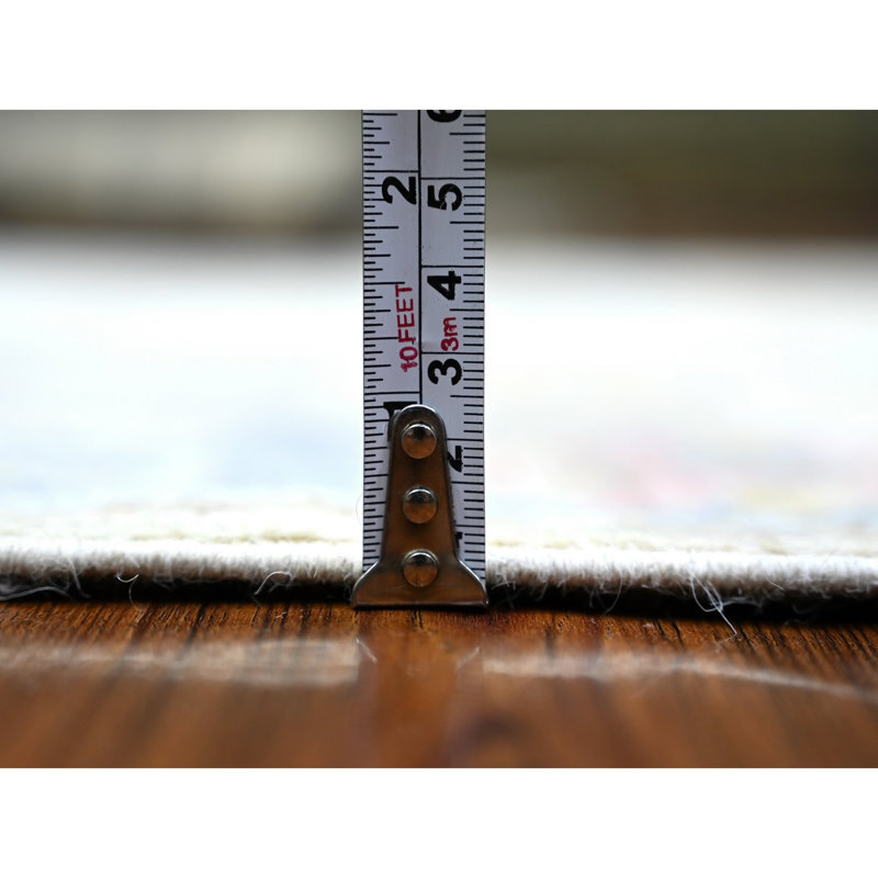Tapis de couloir nouvel âge en laine ivoire 2 pi 8 po x 19 pi 1 po Zikiya