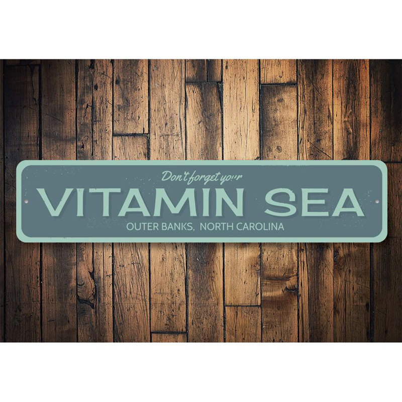 Panneau en aluminium «Vitamin Sea», H 4 po x l 18 po x P 0,04 po