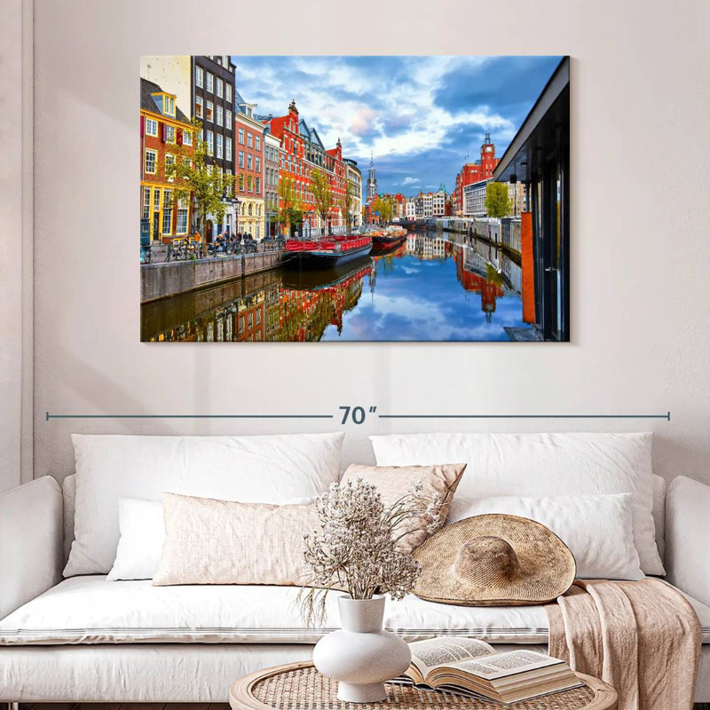 Picturesque amsterdam canal Sireci, H 32 po x l 48 po