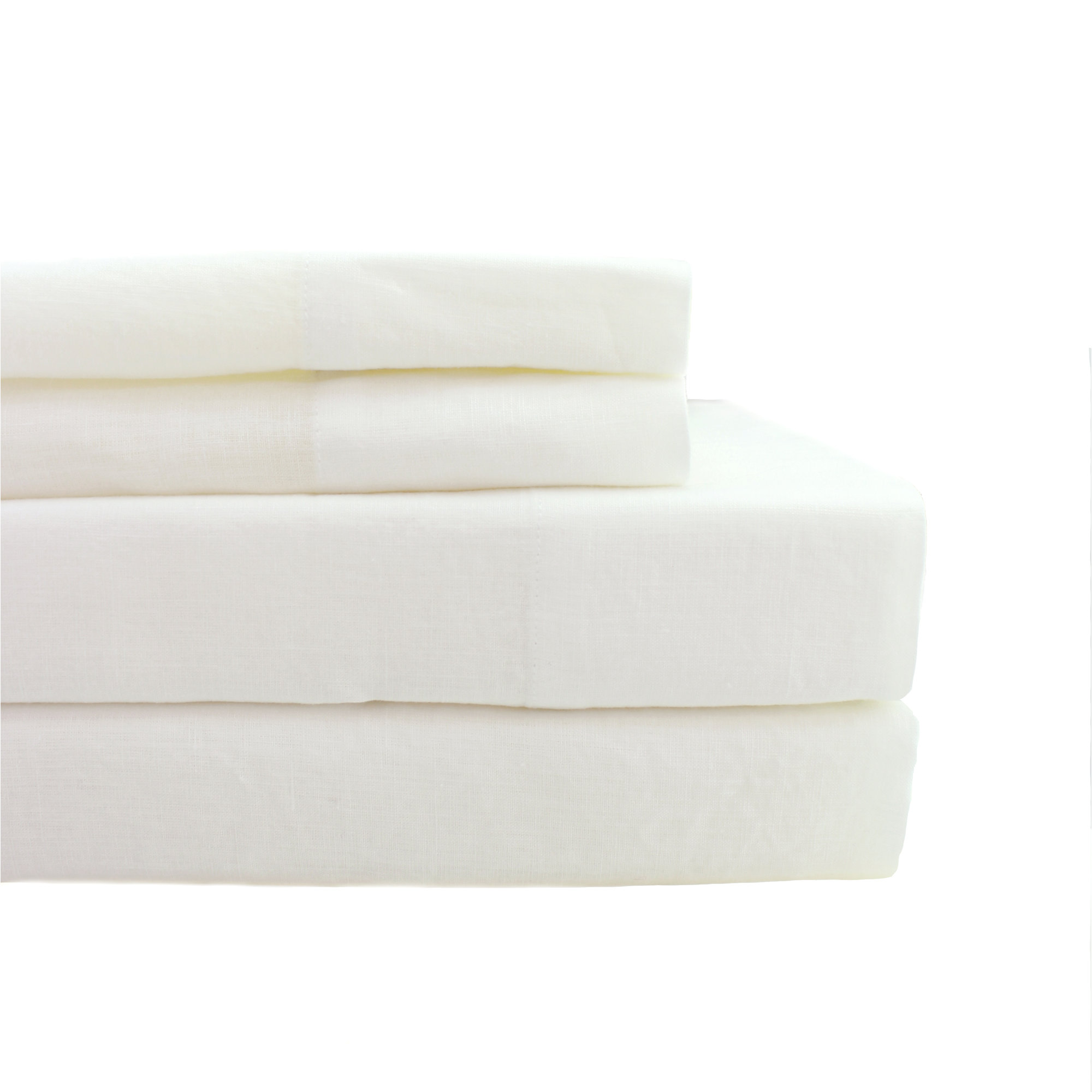 Bassel 100% Linen Fitted Sheet, King, Beige