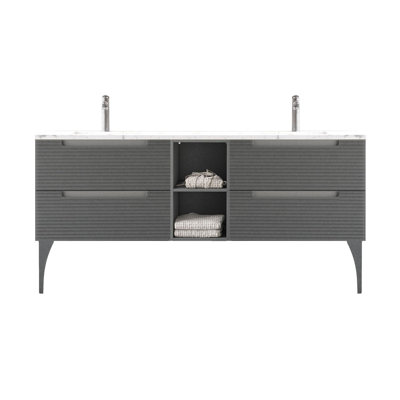 Ensemble de meuble-lavabo double 78 po Ariyannah