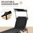 Folding Yard Chairs With Canopy Shade And Side Pocket - Reclining, Steel Frame Black For Pool, Beach, Patio Pool Sunshade Canopy, Reclining , Frame, Patio, Use