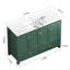 Ensemble de meuble-lavabo vert 48 po avec lavabo en résine, armoire de rangement abondante - 4 portes à fermeture douce et 2 tiroirs