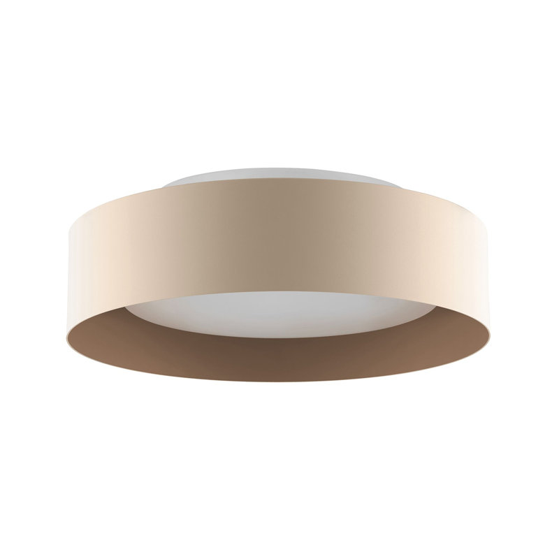 Carruthers 15.75" W Integrated LED Metal Drum Flush Mount, Sand/Tan